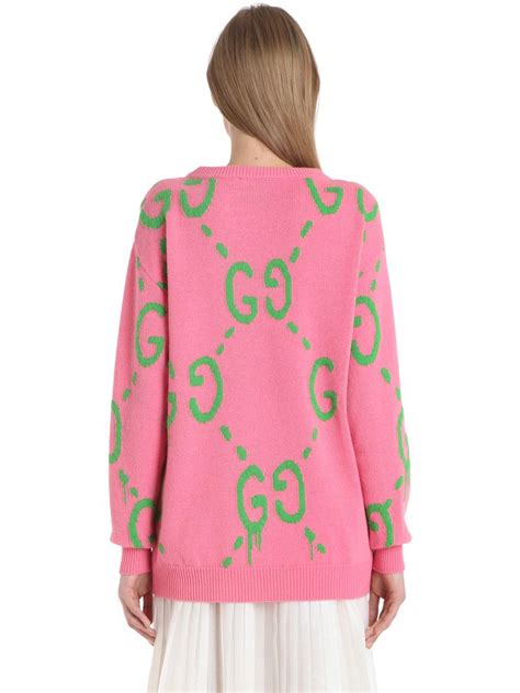 gucci pink green sweater|pink gucci sweatshirt.